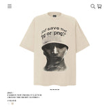 American vintage street T-shirt loose vintage cotton summer boys