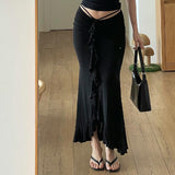 Women Skirt Spring Fashion Pleated Ruffled Skirt