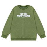 Men Hoodie European Print Distressed round Neck Sweater Men's Long Sleeve Sports