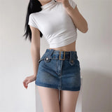 Women Skirt Denim Skirt Women's Bag Hip Shorts Summer Loose