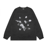 Men Long Sleeve Shirt Fashion Brand Heavy Washed Oversize Long Sleeve Bottoming T-shirt Men and Women Ins