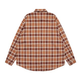 Men Long Sleeved T Shirt Plaid Long Sleeve Shirt Men Street Fashion Versatile Spring and Autumn Casual Loose Lapels