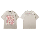 Men T Shirt Printed Couple Short Sleeve T-shirt Men and Women Street Casual Couple