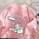 Summer Cat T Shirt for Men Women American Street