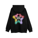 Men Hoodie Five-Pointed Star Spray Painting Printed Hoodie Men's Loose Line Embroidered Hoodie Autumn and Winter