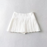 Women Skirt Pleated Skirt High Waist Side Slit Skirt Skirt
