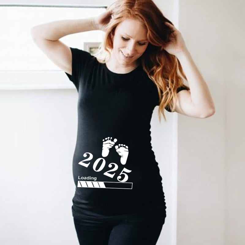 Loading Printed Maternity T Shirt Pregnant