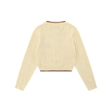 Women Sweater Short Knitted Cardigan Crew Neck Casual Spring and Autumn Girls