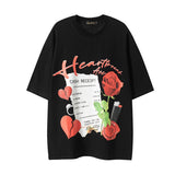 Men T Shirt Printed Short-Sleeved T-shirt Men and Women Street Ins Style All-Match Top