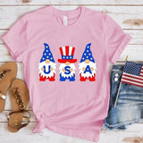 Women's Independence Day T Shirt round Neck Short Sleeve T-shirt Women's Top