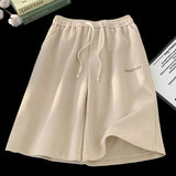 Men Sweatpants Waffle Shorts Men's Summer Retro Loose Casual