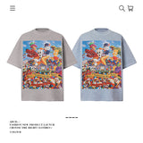 American vintage street T-shirt pure cotton men's and women's summer loose