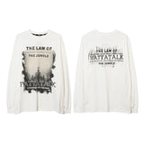 Men Long Sleeve Shirt T-shirt Long Sleeve Floral Print Loose Hiphop Bottoming Shirt for Men and Women