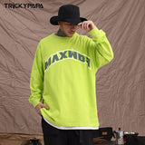Men Long Sleeve Shirt Vintage Sweater Men's and Women's Letter Long Sleeve T-shirt Loose round Neck