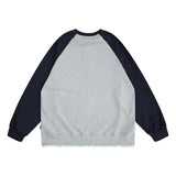 Men Hoodie round Neck Sweater Men's Autumn Loose Raglan Sleeve Top