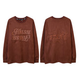 Men Long Sleeve Shirt Embroidered High Street Long Sleeve T-shirt Men and Women Loose Fashion Autumn Winter Coat