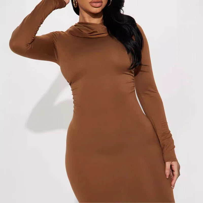 Women Dresses Summer Thermal and Windproof Hooded Slim Fit Dress Women