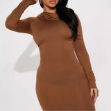 Women Dresses Summer Thermal and Windproof Hooded Slim Fit Dress Women
