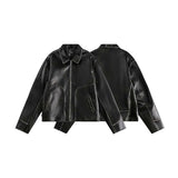 Unisex Jacket Autumn Hand-Worn Brushed Leather Coat