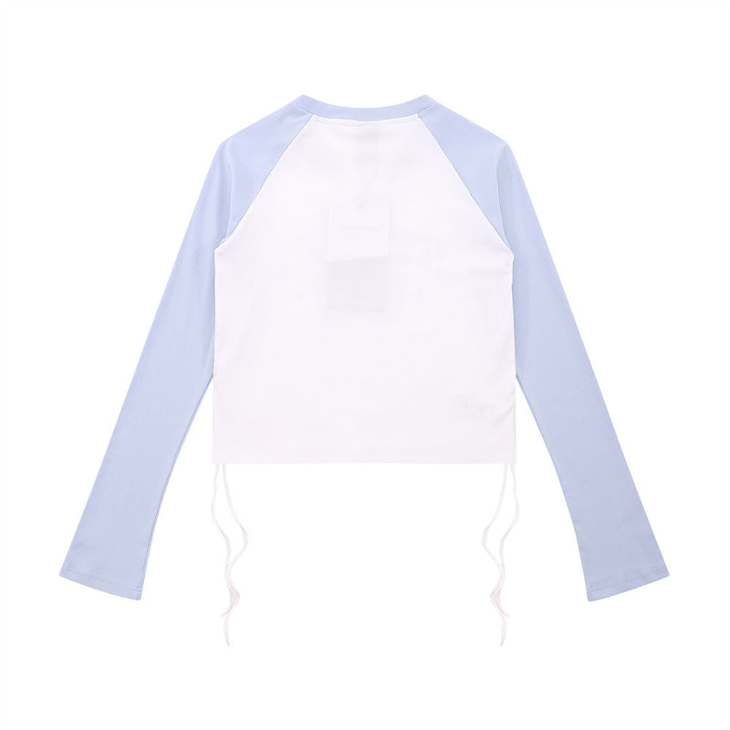 Women Long Sleeve T-Shirt Long Sleeve T-shirt Women's Autumn Raglan Sleeve Color Matching