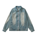 Men Denim Jacket Men's Spring and Autumn Washed Denim Clothes Jacket