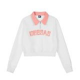 Women Hoodie Short Sweater Polo Collar Long Sleeve Casual Women