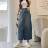 Women Skirt Denim Skirt Spring and Summer Simplicity Women's Denim Skirt