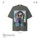 American vintage street T-shirt pure cotton men's and women's summer loose