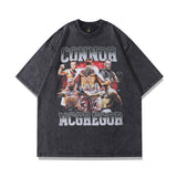 Men T Shirt Vintage Printed Washed and Worn Short Sleeve T-shirt for Men and Women