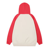 Men Hoodie Color Matching Cardigan Sweater Boys Loose Tie Decoration Long Sleeve Hooded Jacket