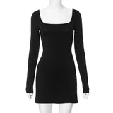 Woman Dresses Women's Winter Long Sleeve Backless Jumpsuit Skirt