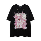 Men T Shirt Anime Print Casual All-Match Short-Sleeved T-shirt Men and Women