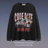 Men Long Sleeve Shirt Washed Long Sleeve Bottoming T-shirt Men and Women Loose