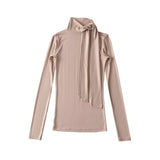 Women T-Shirt Tight Turtleneck Long Sleeve T-shirt Women's Bottoming Shirt