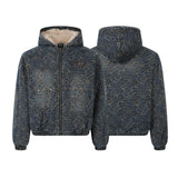 Unisex Down Jacket Men's Winter Leopard Lamb Fur Jacket