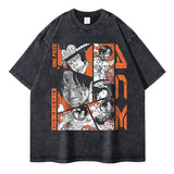 2024Roronoa Zoro T-shirts Vintage Washed Anime One Piece
