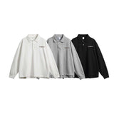 Unisex Jacket Autumn Letter Printed Polo Shirt Women's Clothing