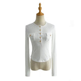 Women T-Shirt Long Sleeve T-shirt round Neck Top