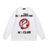 Men Long Sleeve Shirt Graffiti Long Sleeve T-shirt Retro Loose Long Sleeve Men and Women