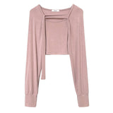 Women Long Sleeve Shirt Women's Vest Braces Long Sleeve Coat