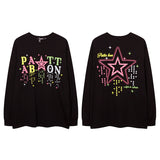 Men Long Sleeve Shirt Cartoon Puff Print Couple Bottoming Long Sleeve T-shirt Men and Women