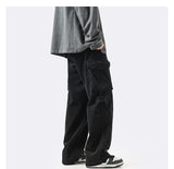 Men Sweatpants Men's Straight Loose Wide Leg Pants Retro Drape Casual