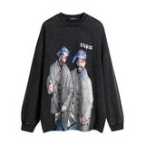 Men Long Sleeve Shirt Vintage Long Sleeve Vintage Bottoming T-shirt Men and Women Vibe
