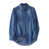 Women T-shirt Denim Shirt Women's Autumn Loose Casual
