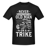 Vintage Never Underestimate An Old Man On A Trike T-Shirt