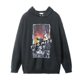 Men Hoodie Character Printed Hoodie Men's Loose Casual