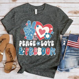 Women's Independence Day T Shirt round Neck Short Sleeve T-shirt