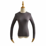 Women T-shirt Fall Women's Clothing Bottoming Shirt round Neck Long Sleeve T-shirt for Women