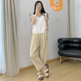Palazzo Pants Texture Ice Silk Leisure Pants Straight Wide Leg Pants
