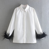 Women T-Shirt Spring Shirt Polo Collar Top